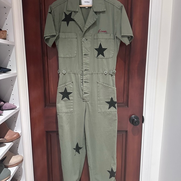 Pistola Jumpsuit with Black Stars and Red Embroidery - Picture 2 of 5